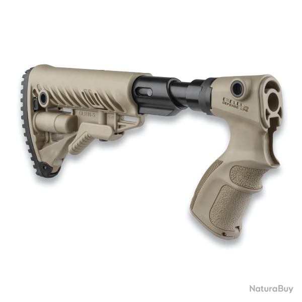 Crosse amortissante et r�tractable style M4 FAB Defense AGR 870 FK SB - pour Remington 870 - Coyote