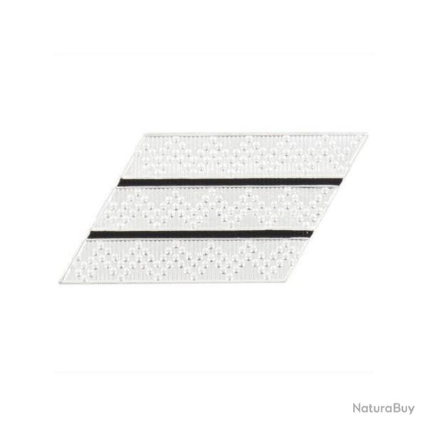 Galon de calot en m�tal pour grade Gendarmerie GD - Argent / Sergent Chef