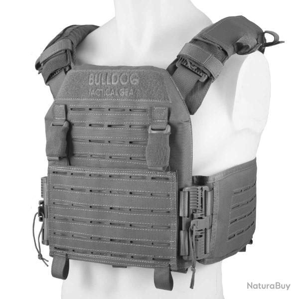 Gilet porte-plaques QR Kinetic Bulldog Tactical Gear - Gris / M (76 - 99 cm)