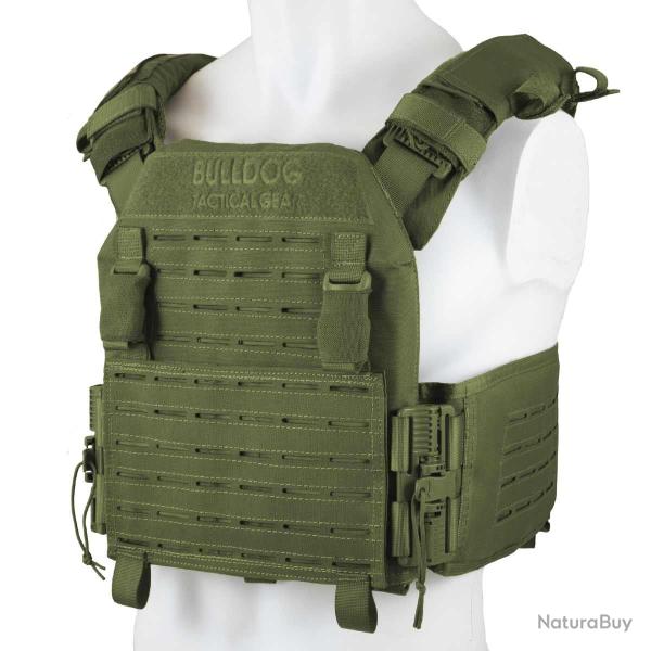 Gilet porte-plaques QR Kinetic Bulldog Tactical Gear - Vert olive / L (86 - 130 cm)