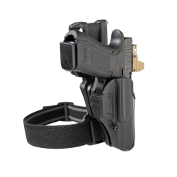 Holster de cuisse Blackhawk T-Series L2C LB Overt avec lampe - Noir / Glock 17 / 22 / 23 (no gen 5) 