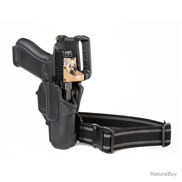 Holster de cuisse Blackhawk T-Series L2C Overt Kit avec lampe - Noir / Sig P250/320 - Droitier