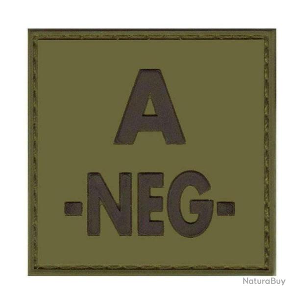 Patch groupe sanguin basse visibilit� PVC - Vert olive / A -