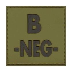 Patch groupe sanguin basse visibilit&eacute; PVC - Vert olive / B -