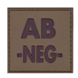 Patch groupe sanguin basse visibilit&eacute; PVC - Vert olive / AB -
