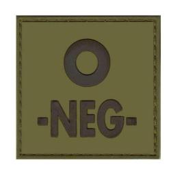 Patch groupe sanguin basse visibilit&eacute; PVC - Vert olive / O -