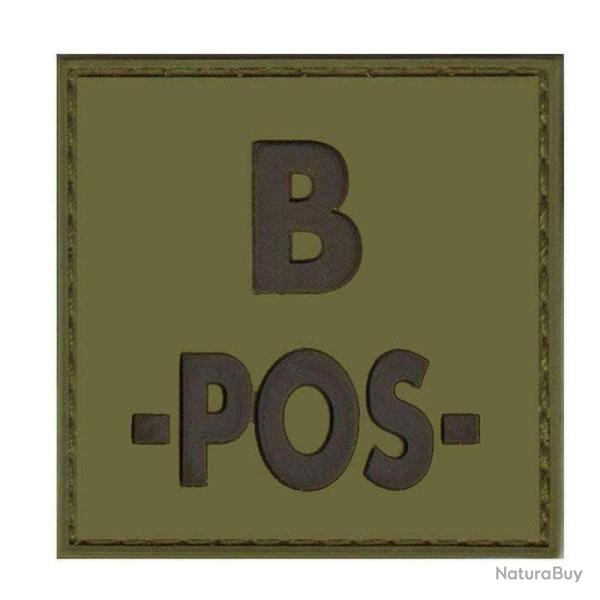 Patch groupe sanguin basse visibilit� PVC - Vert olive / B +