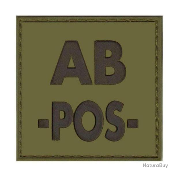 Patch groupe sanguin basse visibilit� PVC - Vert olive / AB +