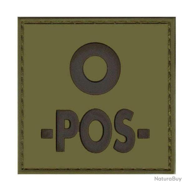 Patch groupe sanguin basse visibilit� PVC - Vert olive / O +