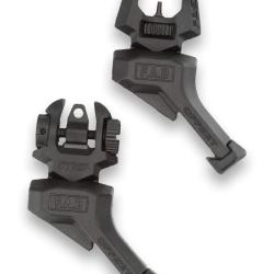 Kit organes de vis&eacute;e de secours repliantes d&eacute;cal&eacute;s FAB Defense FRBS - Noir