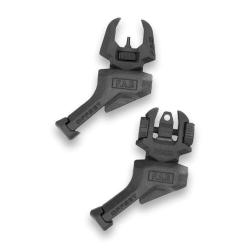 Kit organes de vis&eacute;e de secours repliantes d&eacute;cal&eacute;s pour gaucher FAB Defense FRBS LH - Noir