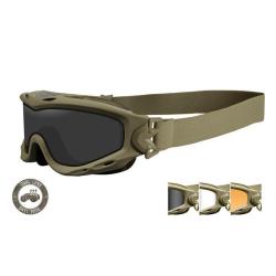 Masque balistique Wiley X Spear Dual - Coyote / Neutre / Fum&eacute; / Rust