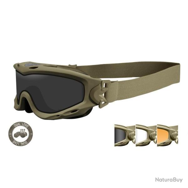 Masque balistique Wiley X Spear Dual - Coyote / Neutre / Fum� / Rust