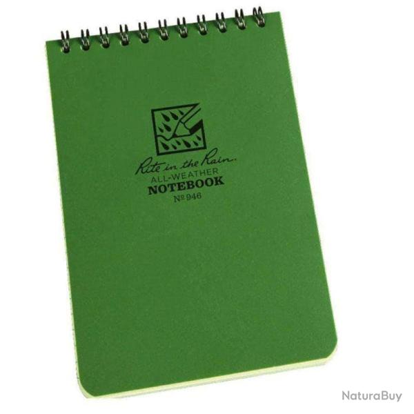 Papier �tanche Rite In The Rain TOP SPIRAL 10 X 15 - Vert / 7.5 x 13 cm