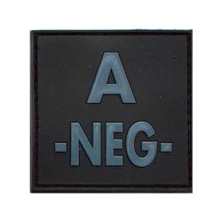 Patch groupe sanguin basse visibilit&eacute; PVC - Noir / A -