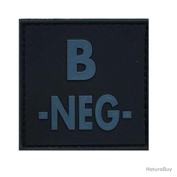 Patch groupe sanguin basse visibilit� PVC - Noir / B -