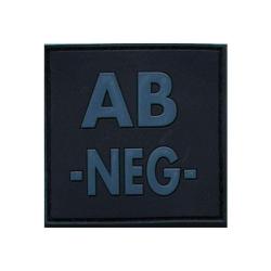 Patch groupe sanguin basse visibilit&eacute; PVC - Noir / AB -