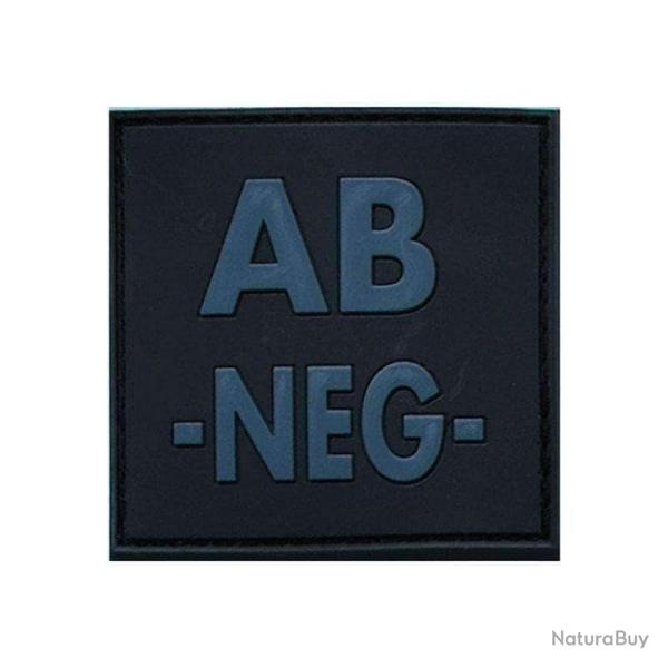 Patch groupe sanguin basse visibilit� PVC - Noir / AB -
