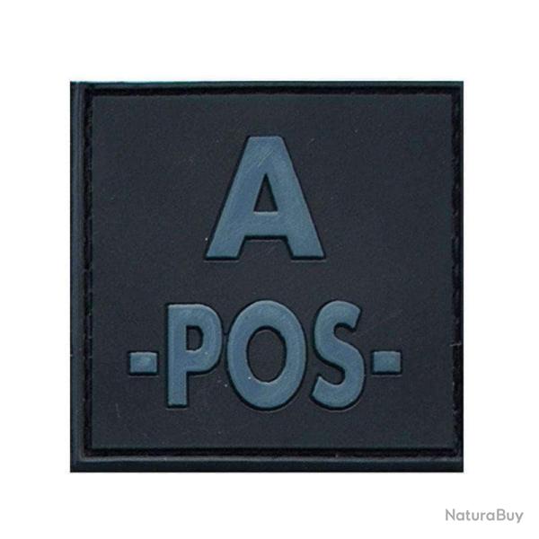 Patch groupe sanguin basse visibilit� PVC - Noir / A +