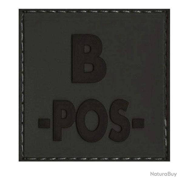Patch groupe sanguin basse visibilit� PVC - Noir / B +