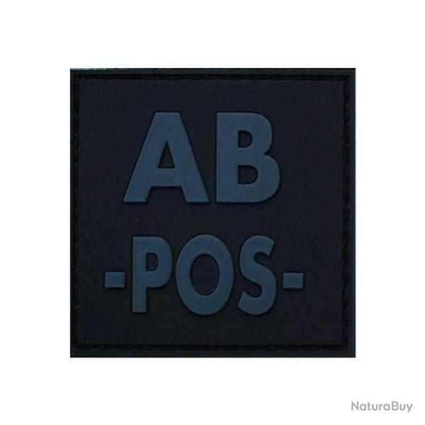 Patch groupe sanguin basse visibilit� PVC - Noir / AB +