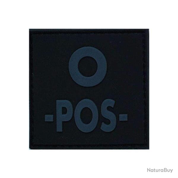 Patch Identifiant Groupe Sanguin Low Visibility PVC BK - Noir / O +