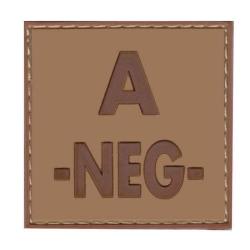 Patch groupe sanguin basse visibilit&eacute; PVC - Coyote / A -