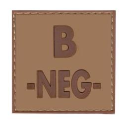 Patch groupe sanguin basse visibilit&eacute; PVC - Coyote / B -