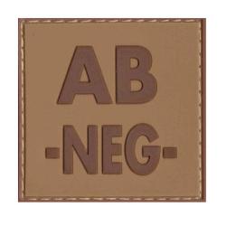 Patch groupe sanguin basse visibilit&eacute; PVC - Coyote / AB -