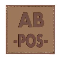 Patch groupe sanguin basse visibilit&eacute; PVC - Coyote / AB +