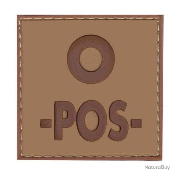 Patch Identifiant Groupe Sanguin Low Visibility PVC CT - Coyote / O +