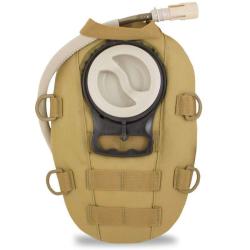 Poche &agrave; eau Mil-Tec Pack ovale 1 litre en TPU avec tuyau et housse polyester rembourr&eacute;e - Coyote