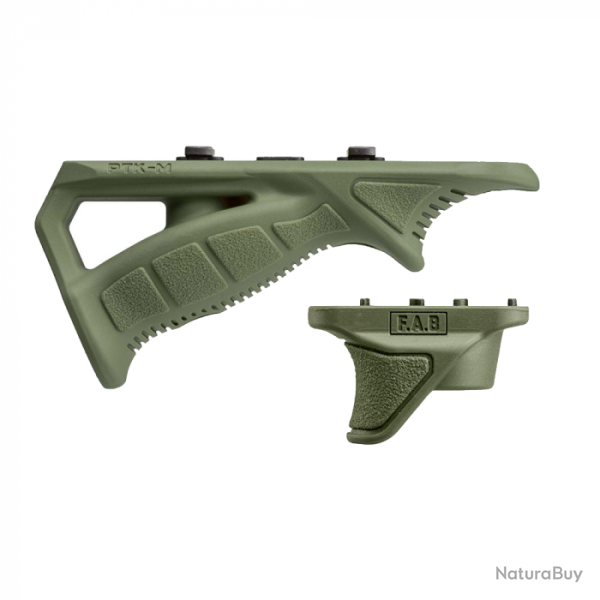 Poign�e angulaire ergonomique et arr�t de pouce FAB Defense PTK-M COMBO - Vert Olive