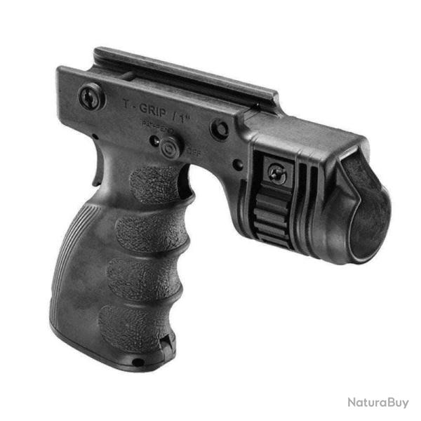 Poigne avant avec support pour lampe tactique FAB Defense T GRIP - Noir