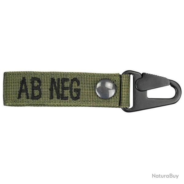 Porte-cls Identifiant Groupe Sanguin RBG - Vert olive / AB -