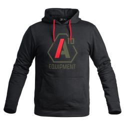 Sweat A10 Equipment SIGNATURE GEN 1 &agrave; capuche en 65 Logo Vert olive rouge