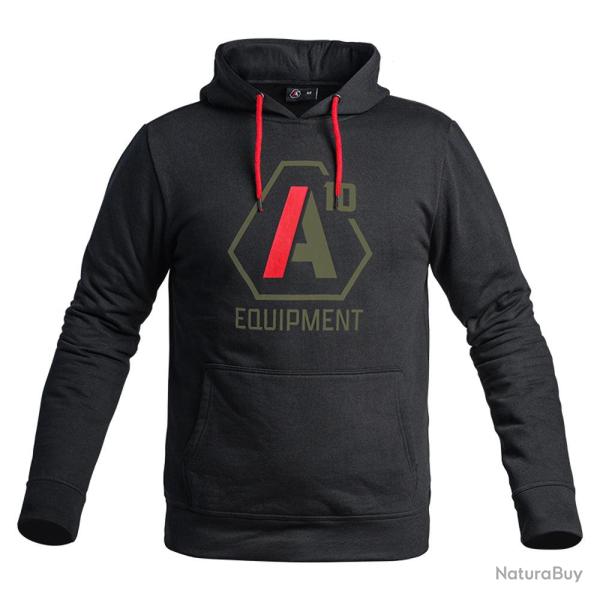 Sweat A10 Equipment SIGNATURE GEN 1 � capuche en 65 Logo Vert olive rouge
