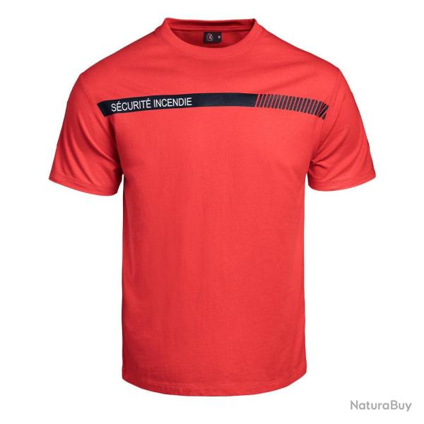 T shirt imprim� A10 Equipment S�CU ONE S�curit� Incendie Rouge
