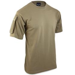 T shirt tactique Mil Tec en 100 coton avec poches auto agrippantes sur les deux manches pour patches