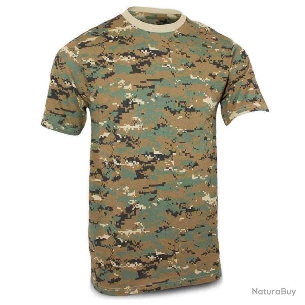 T shirt Mil Tec Camoufl� Woodland