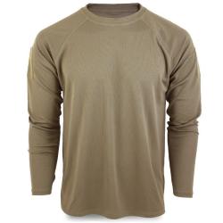 T shirt manches longues Mil Tec Tactical Quickdry polyester respirant avec boucles pouces Coyote