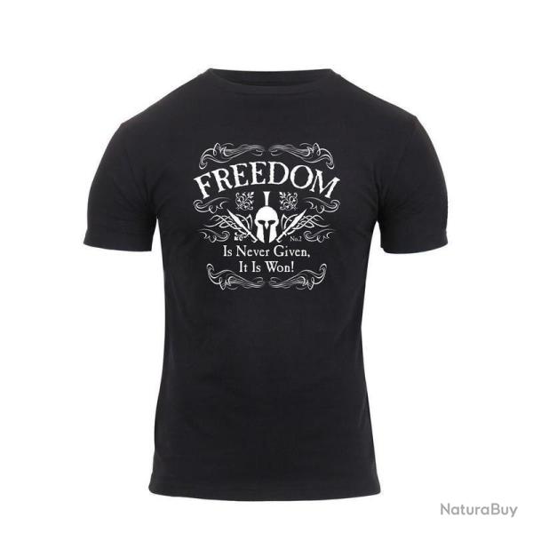 T shirt Rothco Athletic Fit Freedom Noir