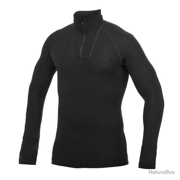 T shirt thermorgulateur Woolpower Zip Turtleneck Lite Noir