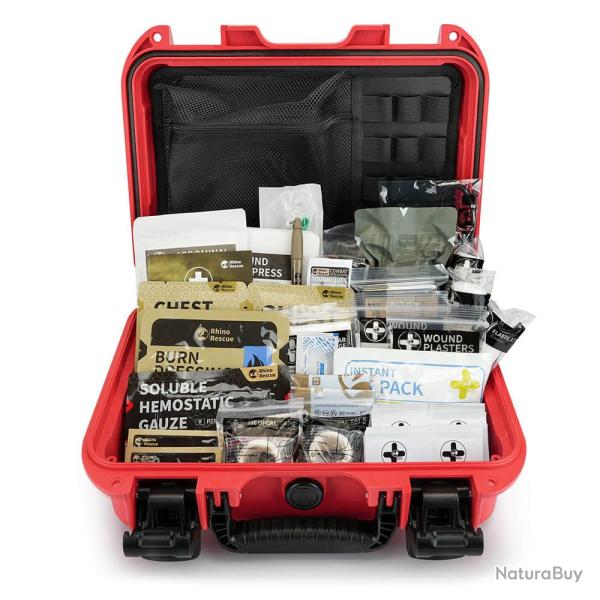 Valise de premiers secours Rhino Rescue Guard Waterproof (vendue pleine avec matriel mdical) - Rou