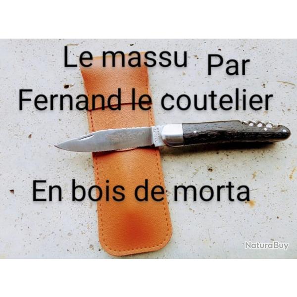 Couteau de poche artisanale en bois de morta