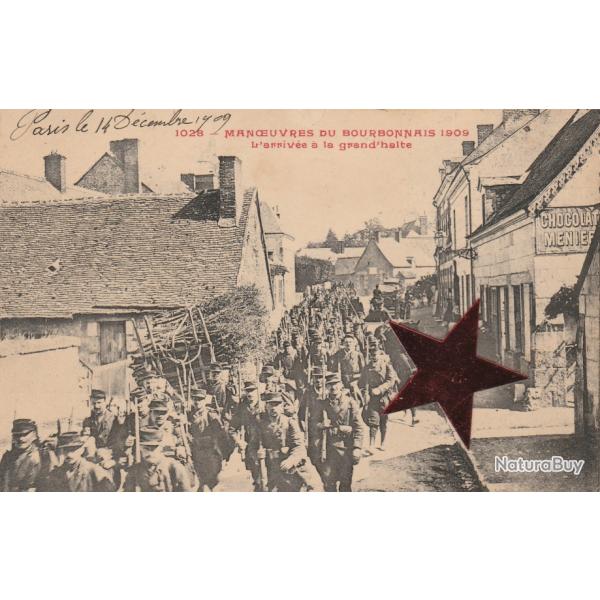 CPA - Manoeuvre des Bourbonnais 1909 - L'Arriv�e � la grand halte N�842