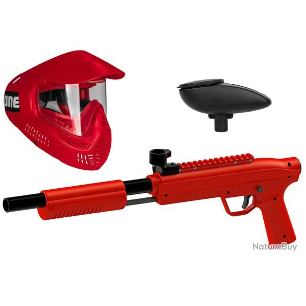 Valken Kids Gotcha Gun incluant le masque Field #ONE et le chargeur 120 - cal. 50, 0.5 J - rouge
