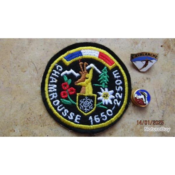 insignes patch montagne station Chamrousse �cole saut ski L'avalanch� avalanche