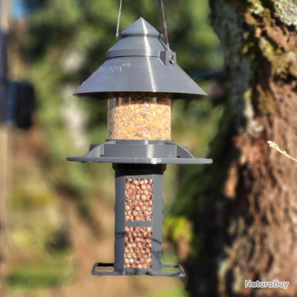 Mangeoire/Distributeur Oiseaux Sauvage C�leste Cacahu�te Gris Anthracite