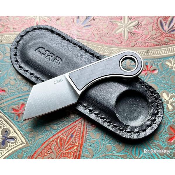 CJRB Chip J1939-CF - Petit couteau � lame fixe - Lame AR-RPM9, Manche Fibre de Carbone, 7,5 cm